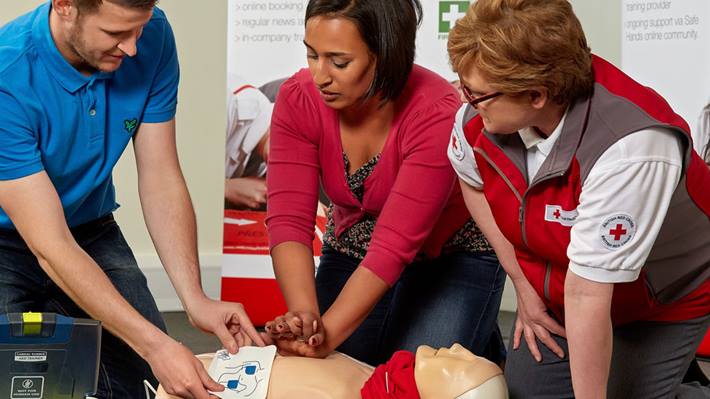 First aid training session on CPR