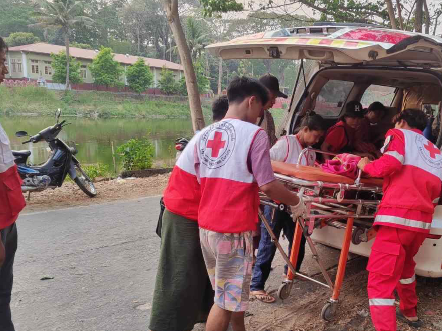 Rescue workers attend the aftermath of the earthquake in Myanmar. Rescue workers attend the aftermath of the earthquake in Myanmar.