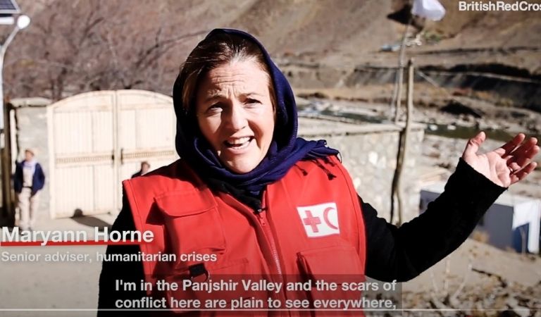 Image still from video of Maryann talking about the drought in Afghanistan.