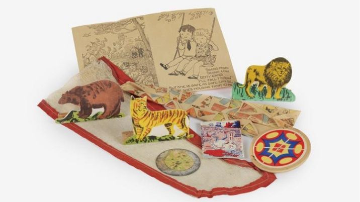 Children's presents from a 1940s Christmas stocking