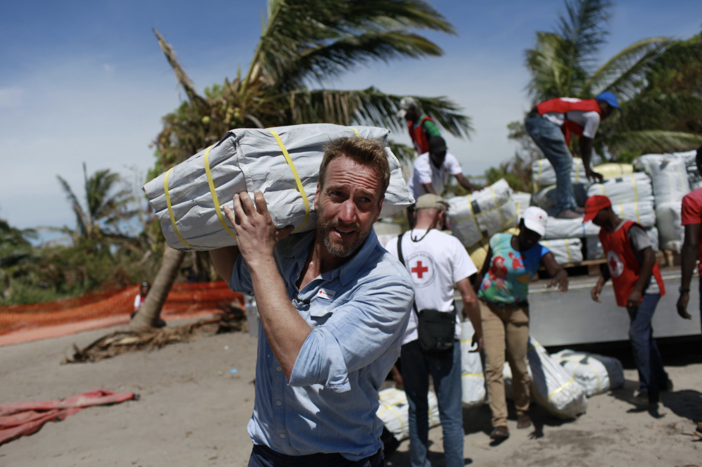 Ben Fogle delivers humanitarian aid