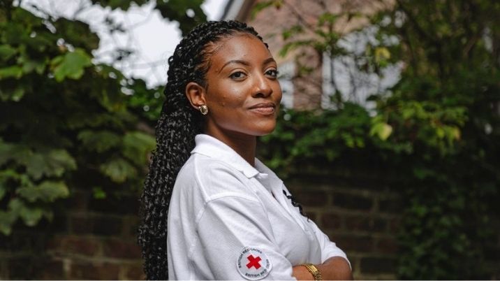 Chimamaka, a volunteer from the British Red Cross wheelchair service