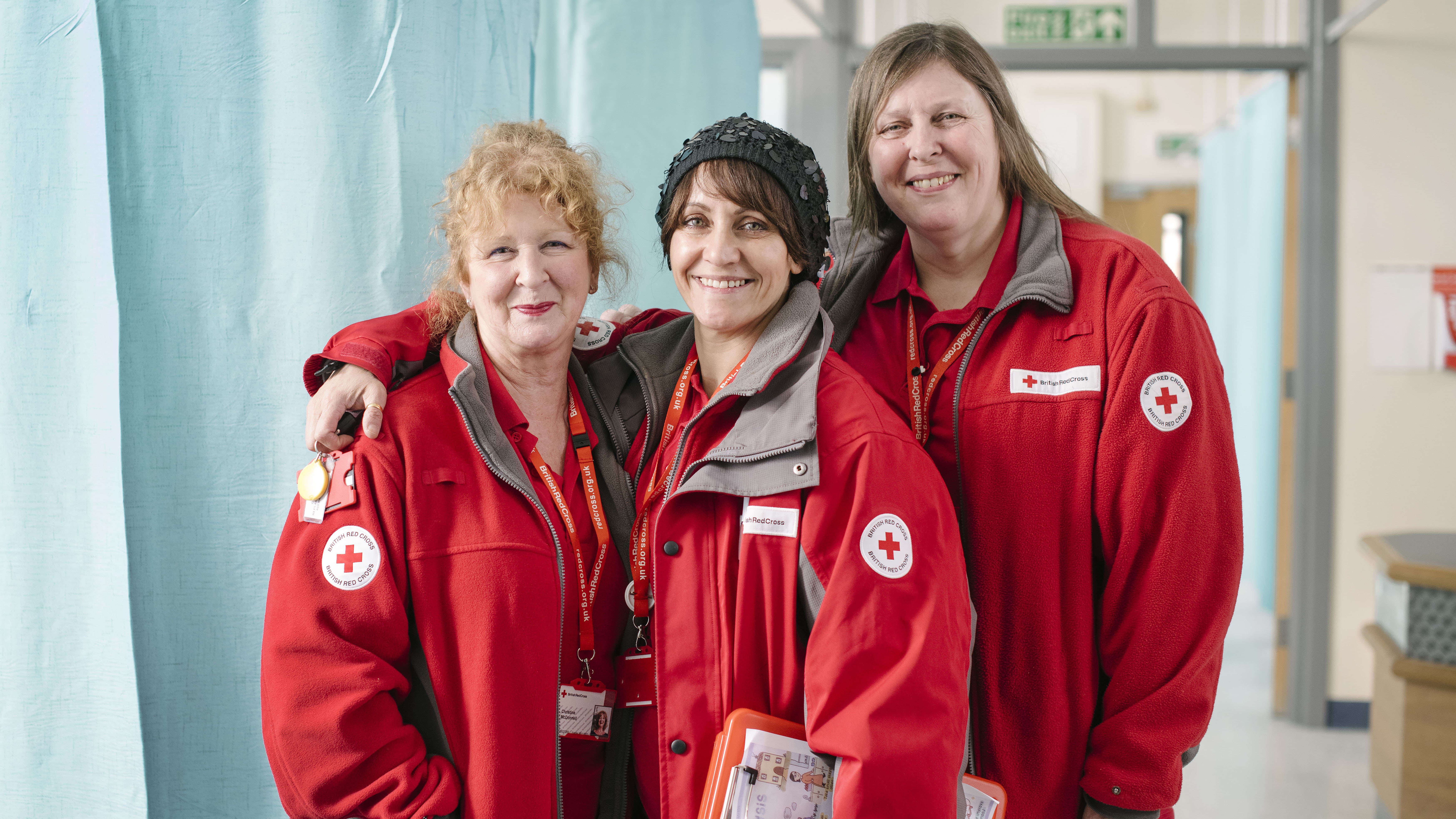 British Red Cross staff members at a hospital in Stockport
