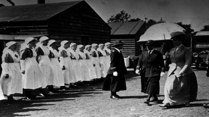 Queen Mary with VADs at Etaples