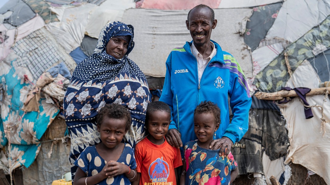 A portrait of a family in Ethiopia: a father, mother and three children