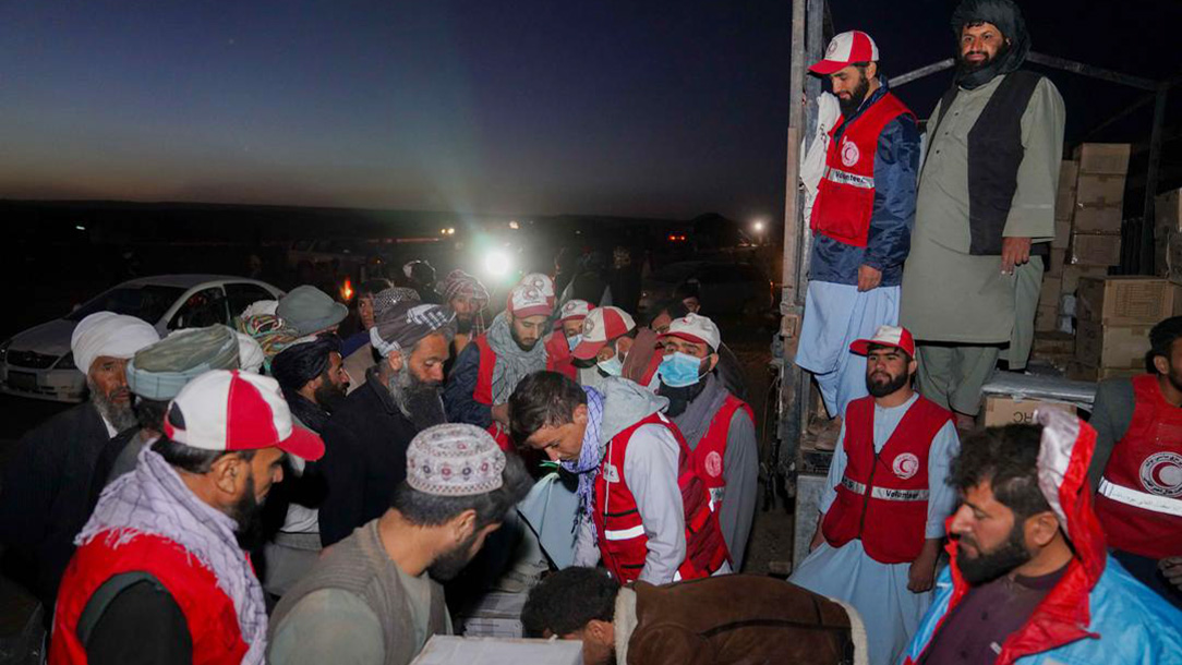 Afghan Red Crescent organise relief items following Afghanistan earthquake.