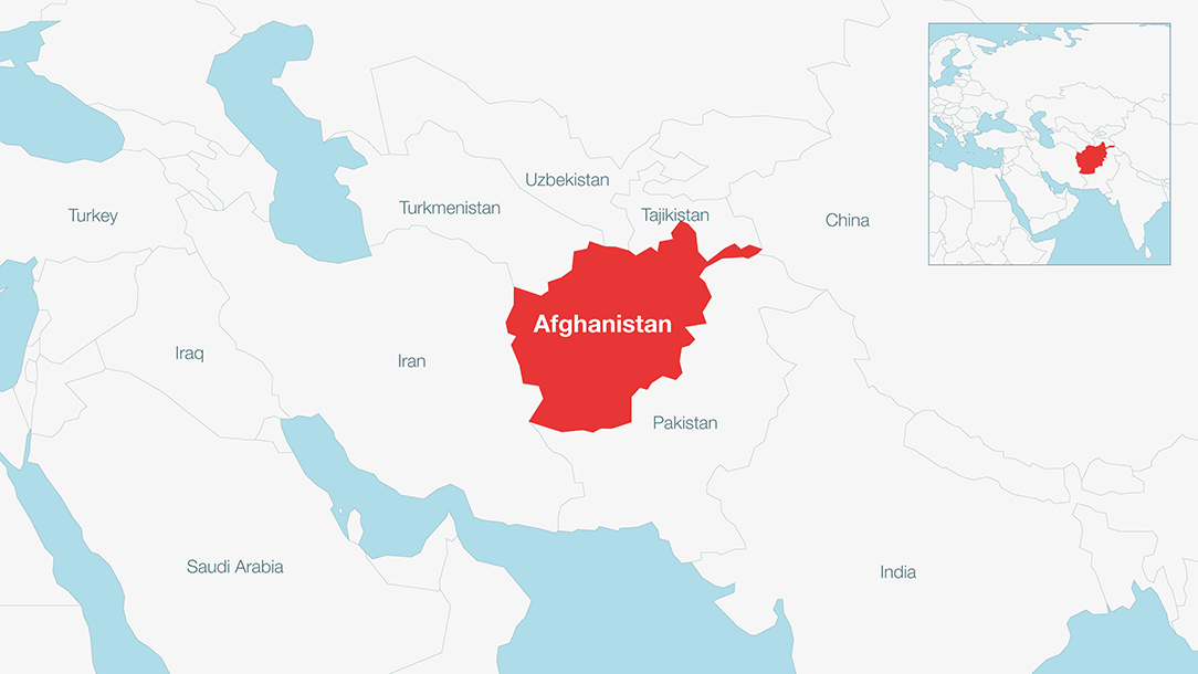 A graphic map of Afghanistan 