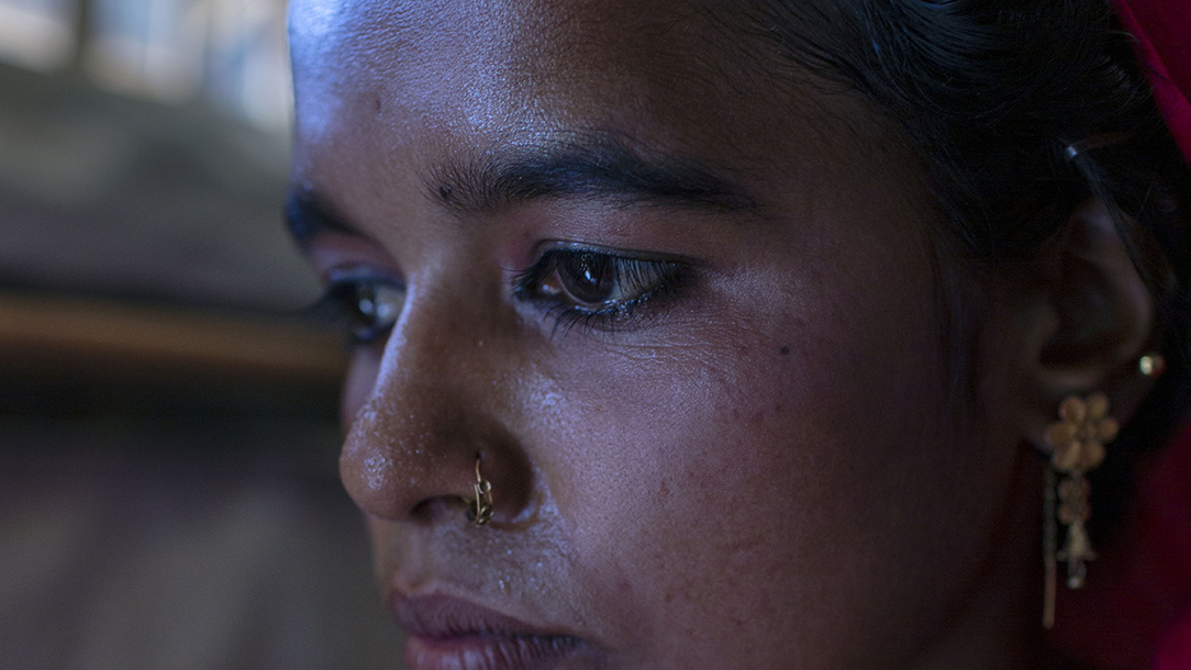 Ayesha from Rakhine state, Mayanmar in the widow's block, Cox's Bazar, Bangladesh. 