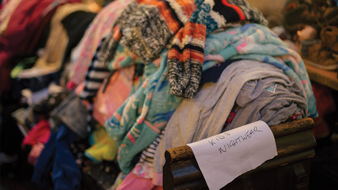 Pile of donated clothing