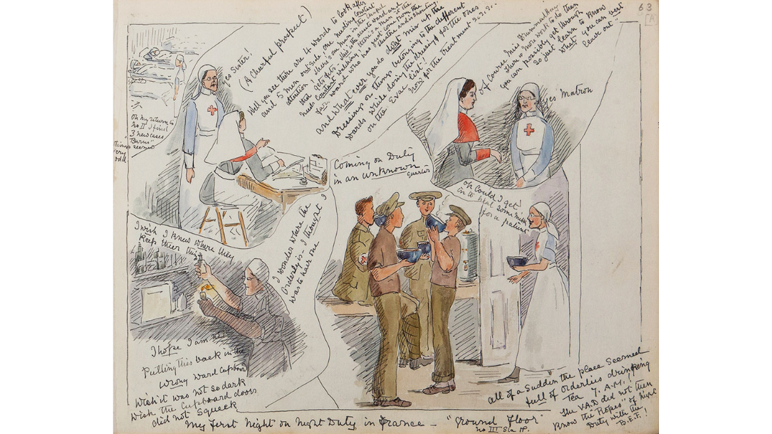 Watercolour paintings and notes from the sketchbook of Edith Maud Drummond Hay