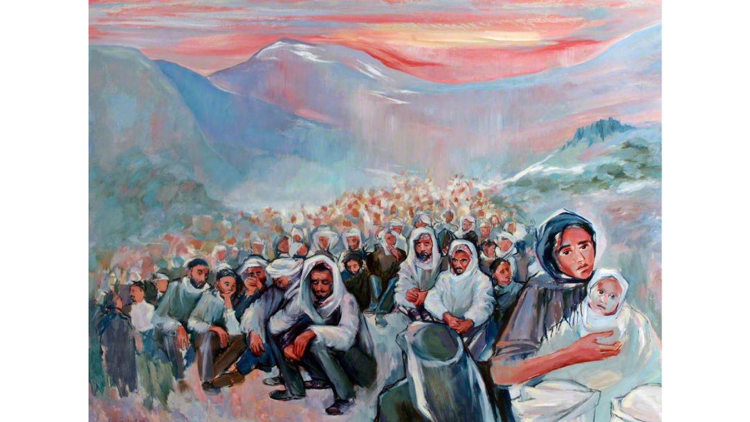 Stateless Kurds. Oil on paper by Eve Goldmith-Coxeter, 1991.