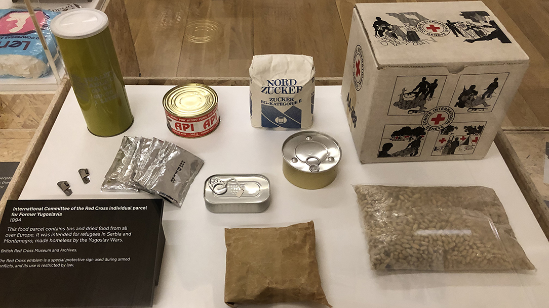 Food parcel from Forced to Flee exhibition