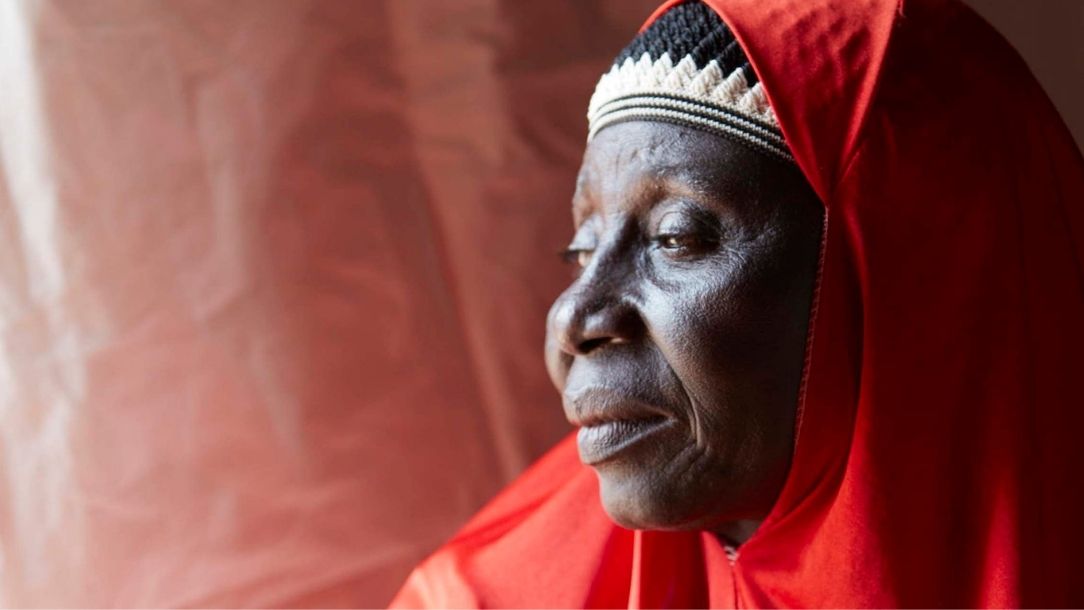 Aissa Garba, 65, gazes out of her home in Tombokiery village, southern Niger