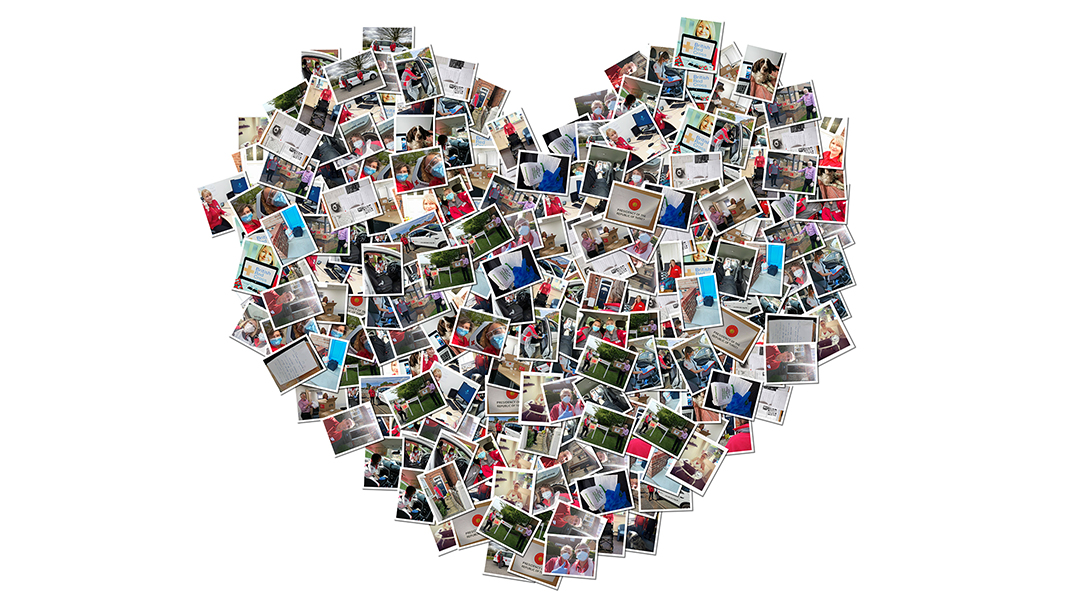 Collage of photos used to form a heart shape