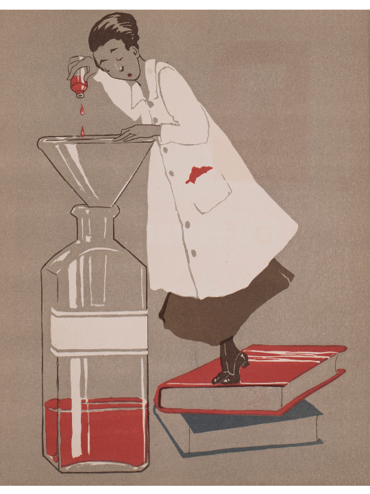 'A dispenser', illustration by Joyce Dennys from Our Hospital ABC, 1916