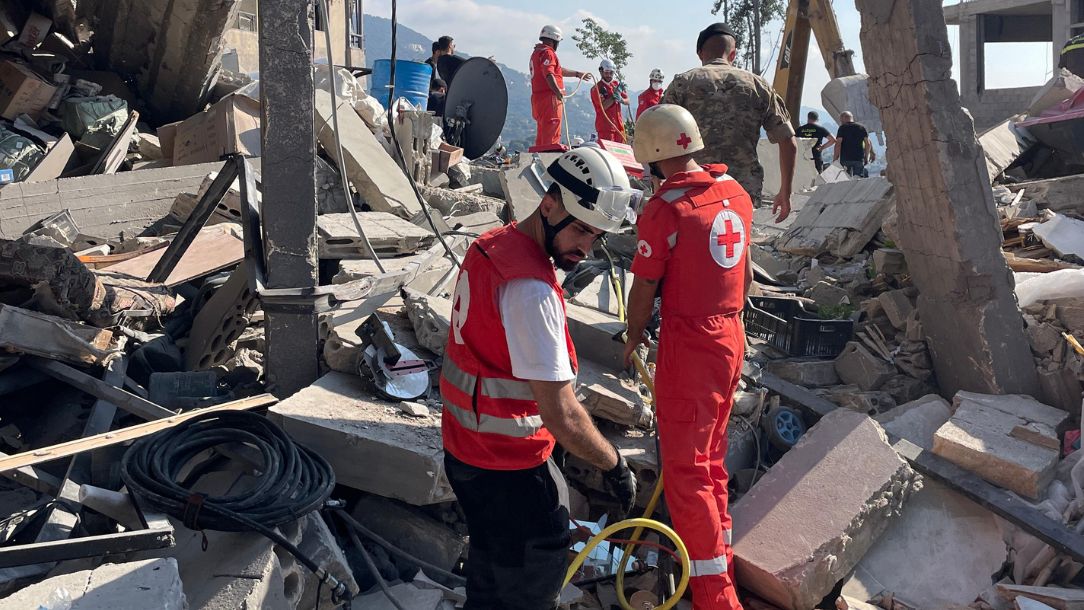 Lebanon search and rescue operations after conflict escalates in Lebanon.