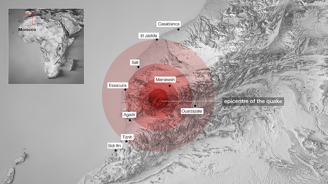 Where did the earthquake hit right now