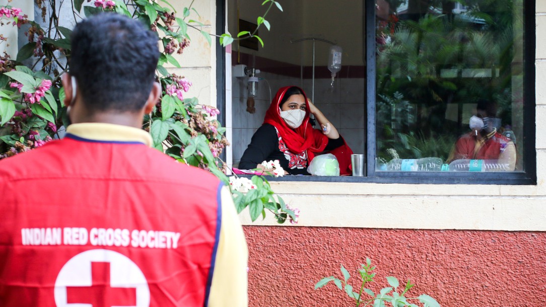 Maharashtra state, India: A woman recuperates at an Indian Red Cross Society hospital. The hospital in Panchgani has been designated a dedicated COVID-19 health centre. 