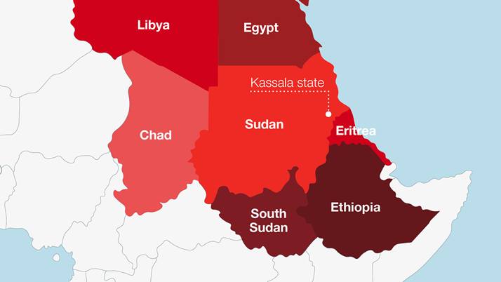 A map of Sudan