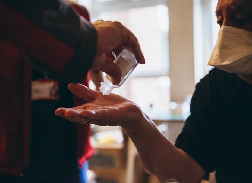 Paul and Bridget preparing for their walk