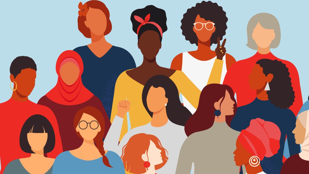 An illustration of a group of women from different backgrounds, nationalities and ethnicities