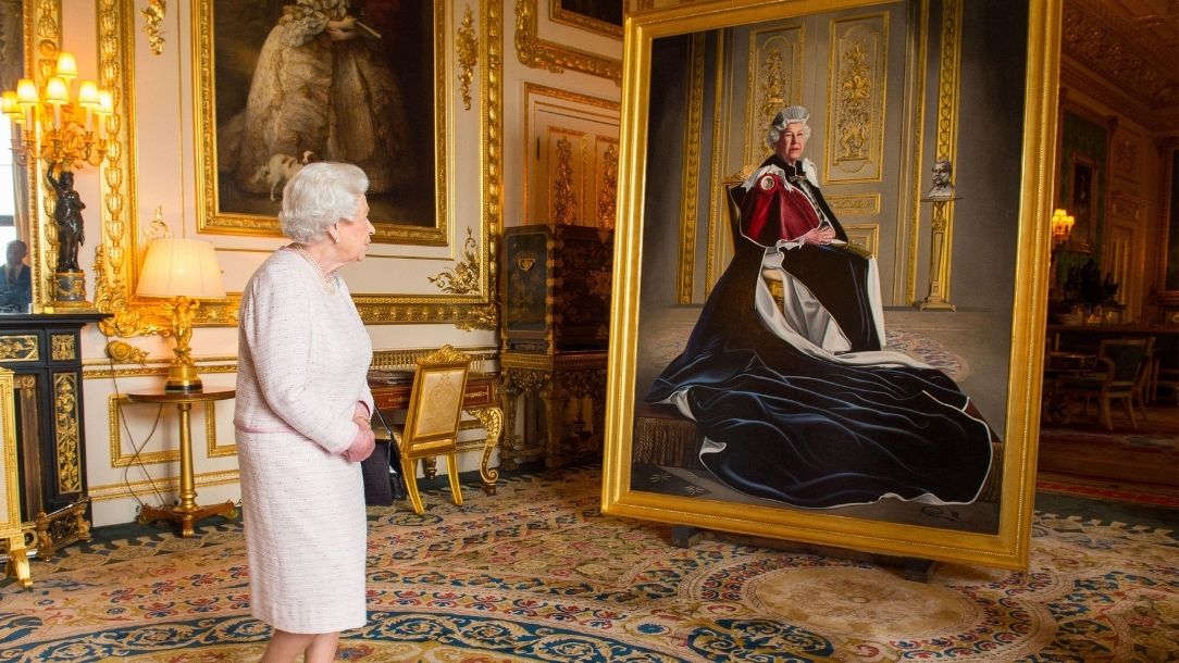The Queen unveils a portrait honouring six decades of being Patron of the British Red Cross.