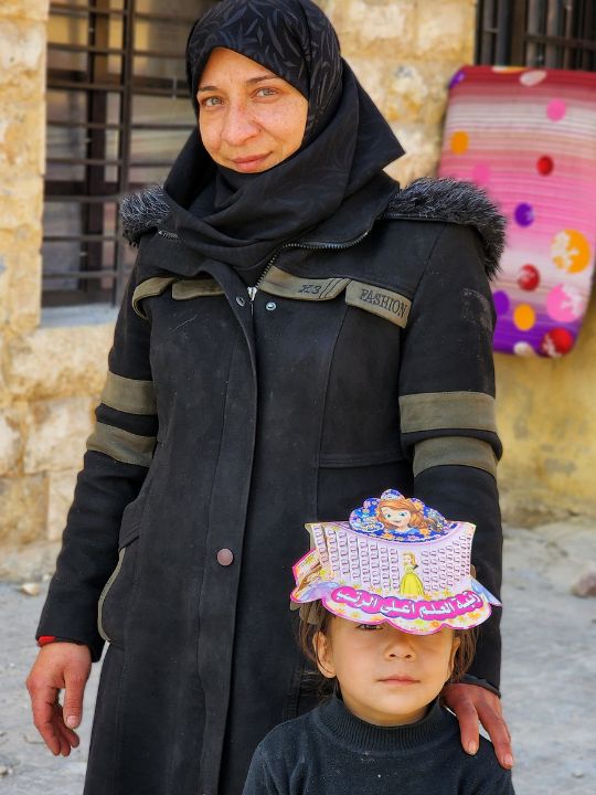 Sabah and her daughter, who live in Aleppo, received support from the Syrian Arab Red Crescent after the 2023 earthquake.