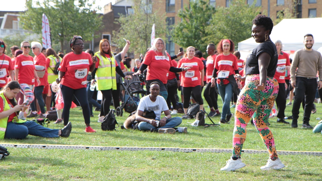 Walk for humanity group does samba warm up