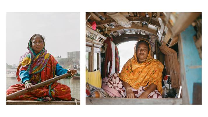 Dual photograph of women in Bangladesh