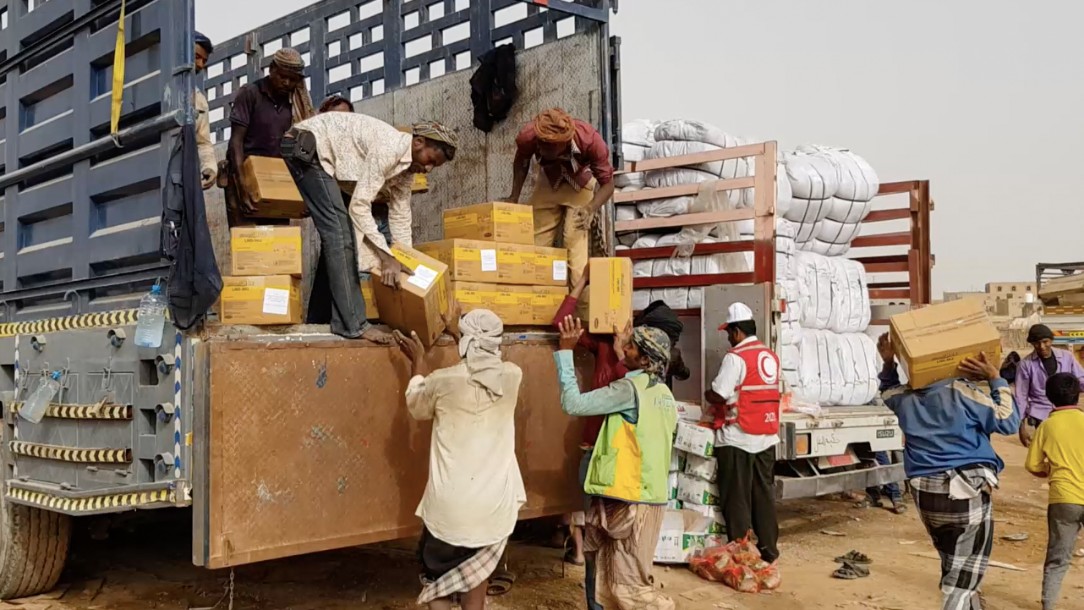 Supplies being delivered to communities in Yemen, in 2020, during the Covid-19 pandemic