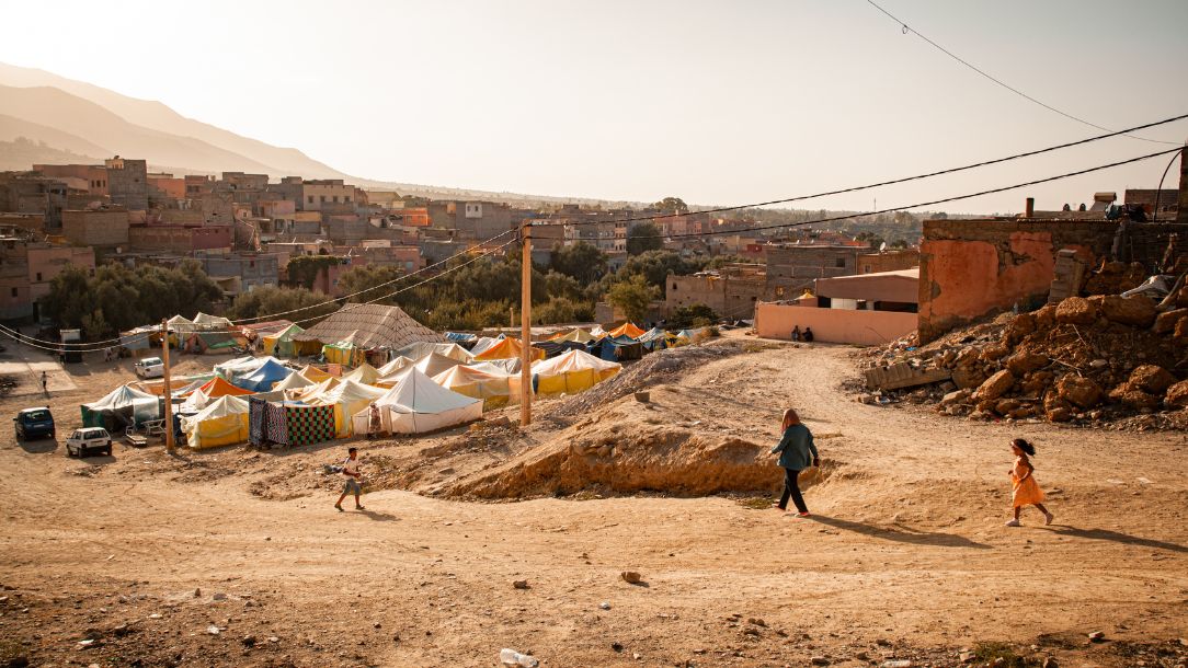 Families living in tents Morocco