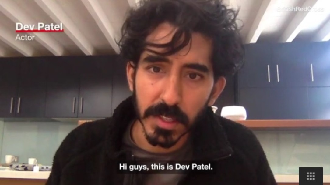 The actor Dev Patel appears in a video for the British Red Cross