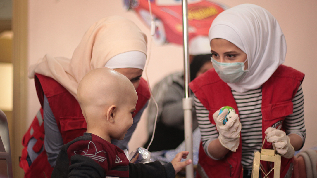 Volunteers at a hospital in Aleppo