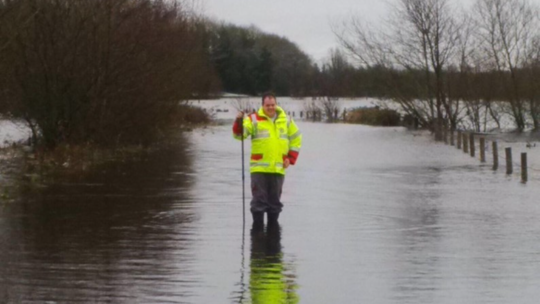 Flood waters around Enniskillen